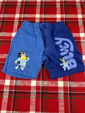 Lucy Boys Two-Tone Blue Athletic Shorts with Character Print